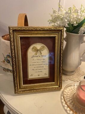 Ornate Gold Picture Frame with Burgundy Mat